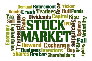 Stock Market word cloud on white background